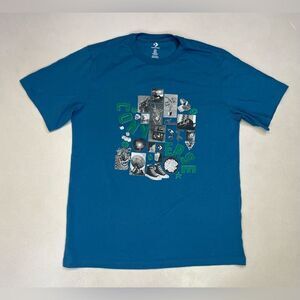 Converse Collage Graphic T-shirt Men Small Blue Short Sleeve